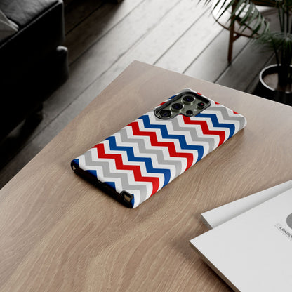 Patriotic Red, White & Blue Chevron – Bold Geometric Samsung Galaxy Case - BOGO Cases