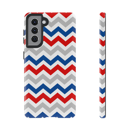 Patriotic Red, White & Blue Chevron – Bold Geometric Samsung Galaxy Case - BOGO Cases