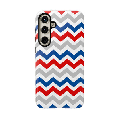 Patriotic Red, White & Blue Chevron – Bold Geometric Samsung Galaxy Case - BOGO Cases