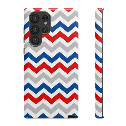 Patriotic Red, White & Blue Chevron – Bold Geometric Samsung Galaxy Case - BOGO Cases