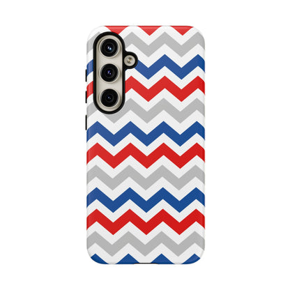 Patriotic Red, White & Blue Chevron – Bold Geometric Samsung Galaxy Case - BOGO Cases