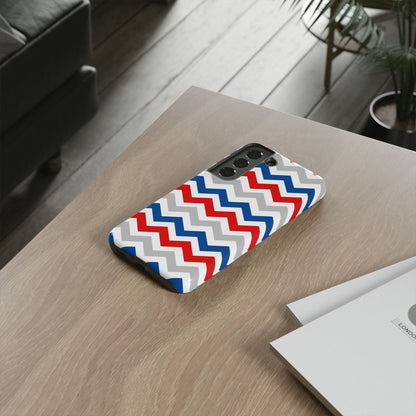 Patriotic Red, White & Blue Chevron – Bold Geometric Samsung Galaxy Case - BOGO Cases