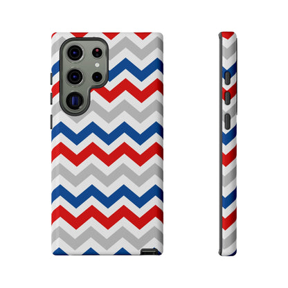 Patriotic Red, White & Blue Chevron – Bold Geometric Samsung Galaxy Case - BOGO Cases