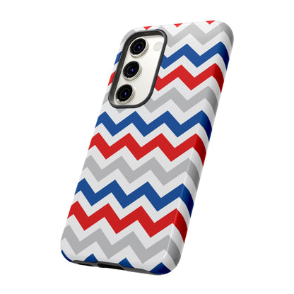 Patriotic Red, White & Blue Chevron – Bold Geometric Samsung Galaxy Case - BOGO Cases