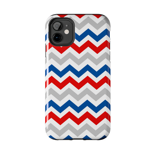 Patriotic Red, White & Blue Chevron – Geometric iPhone Case - BOGO Cases