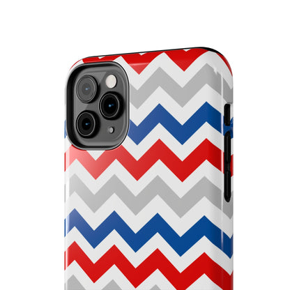 Patriotic Red, White & Blue Chevron – Geometric iPhone Case - BOGO Cases