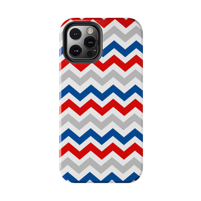 Patriotic Red, White & Blue Chevron – Geometric iPhone Case - BOGO Cases
