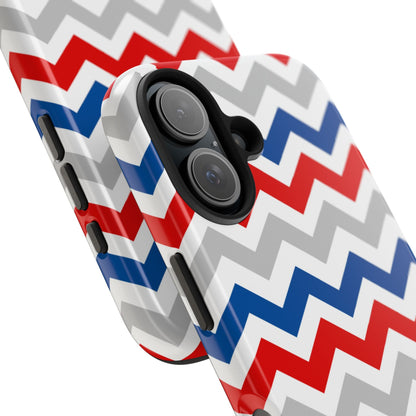 Patriotic Red, White & Blue Chevron – Geometric iPhone Case - BOGO Cases