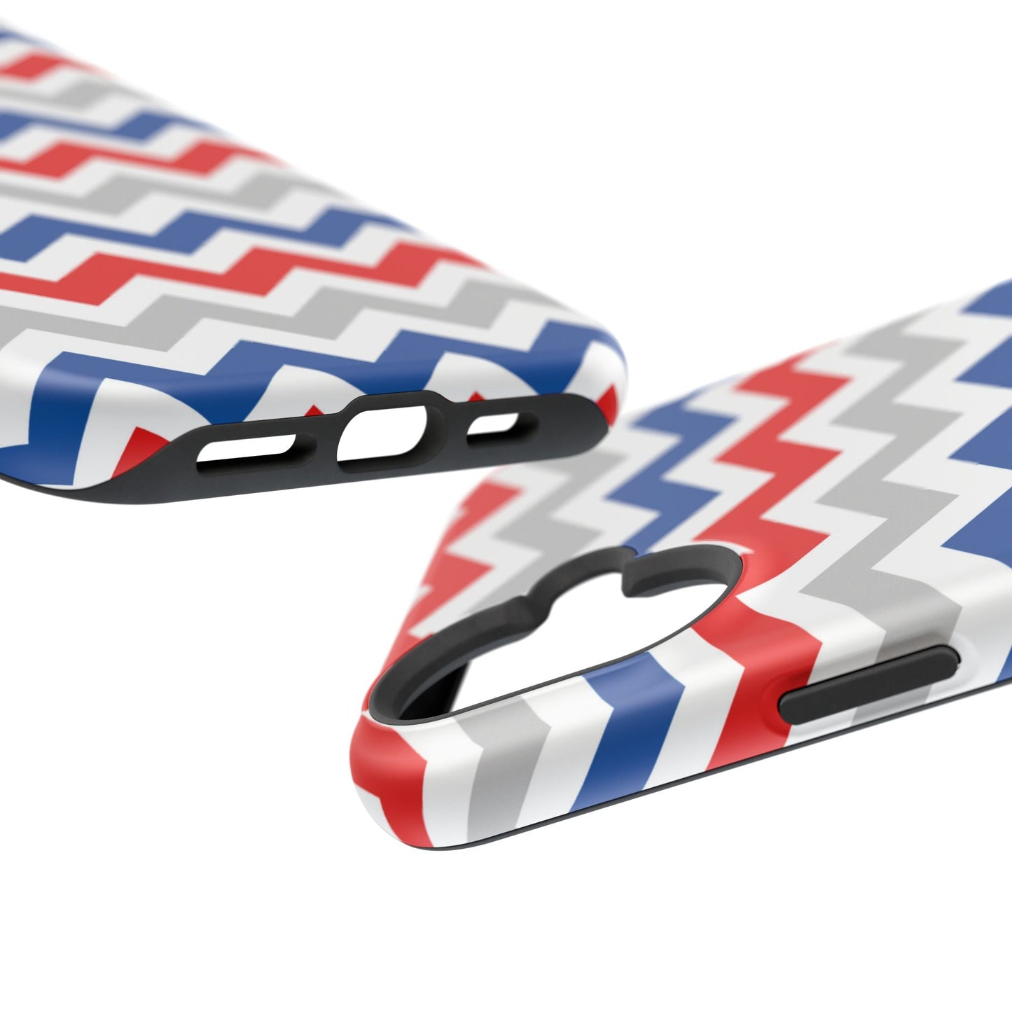 Patriotic Red, White & Blue Chevron – MagSafe Compatible iPhone Case - BOGO Cases