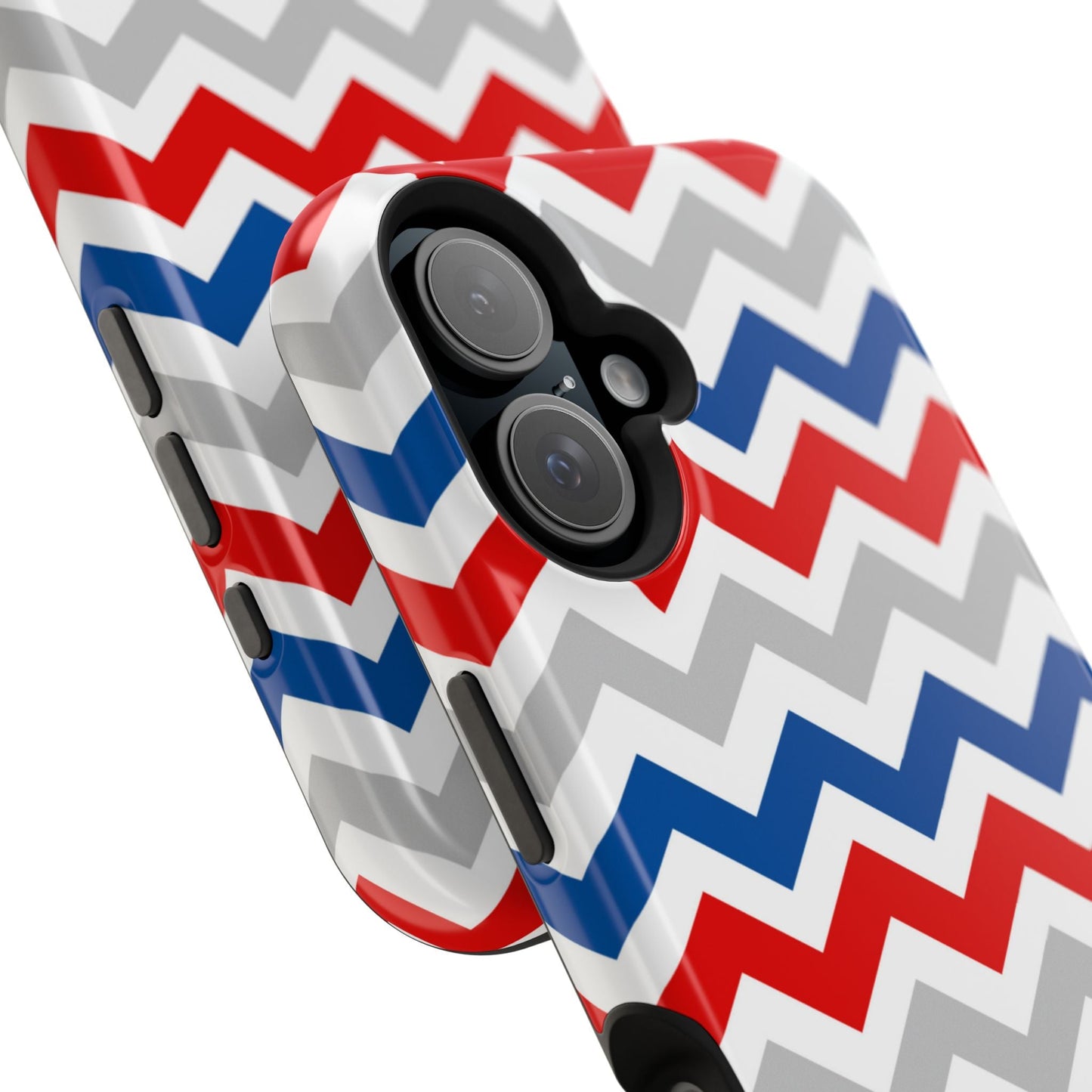 Patriotic Red, White & Blue Chevron – MagSafe Compatible iPhone Case - BOGO Cases