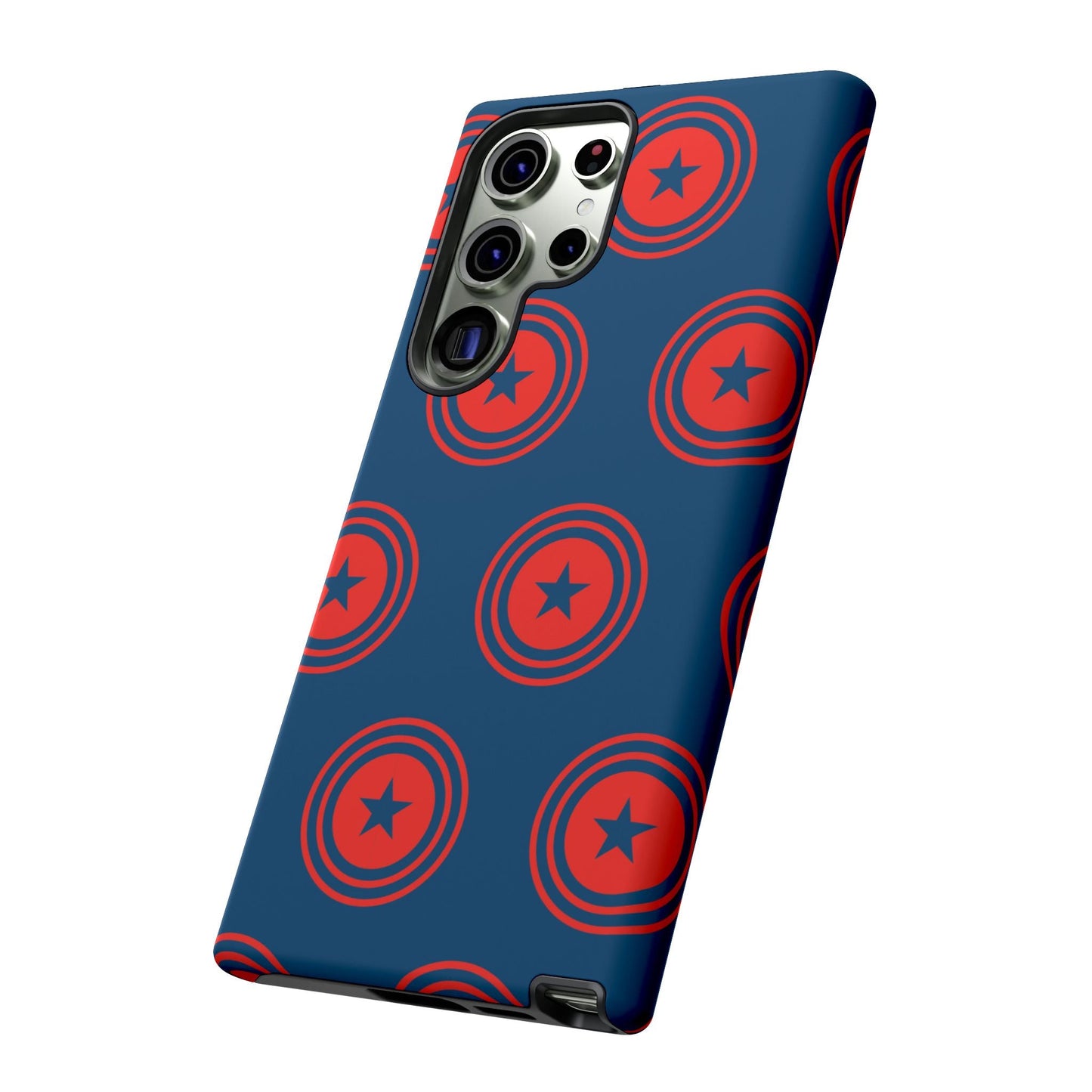 Patriotic Star Shield Samsung Galaxy Case – Bold Red & Blue Pattern - BOGO Cases