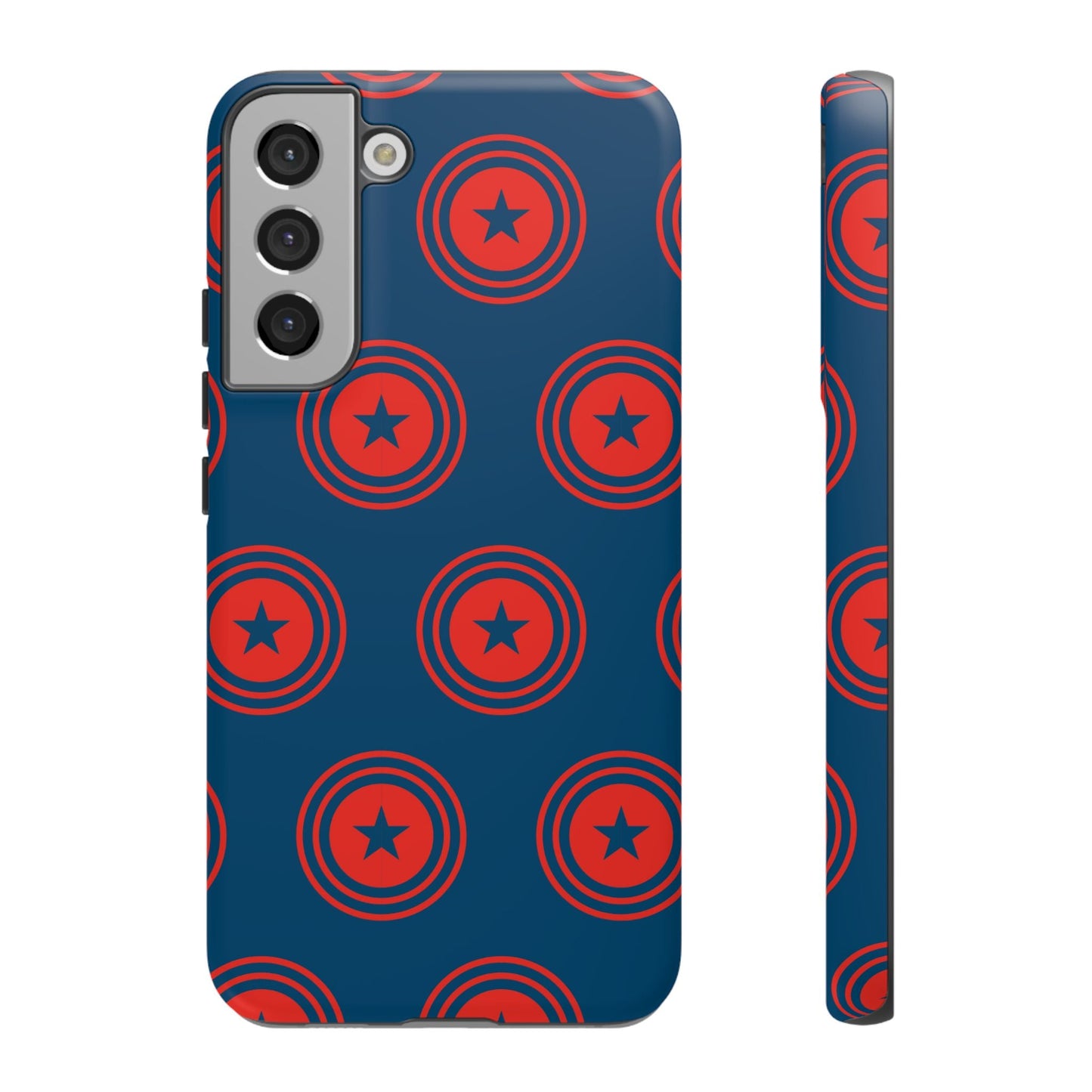 Patriotic Star Shield Samsung Galaxy Case – Bold Red & Blue Pattern - BOGO Cases