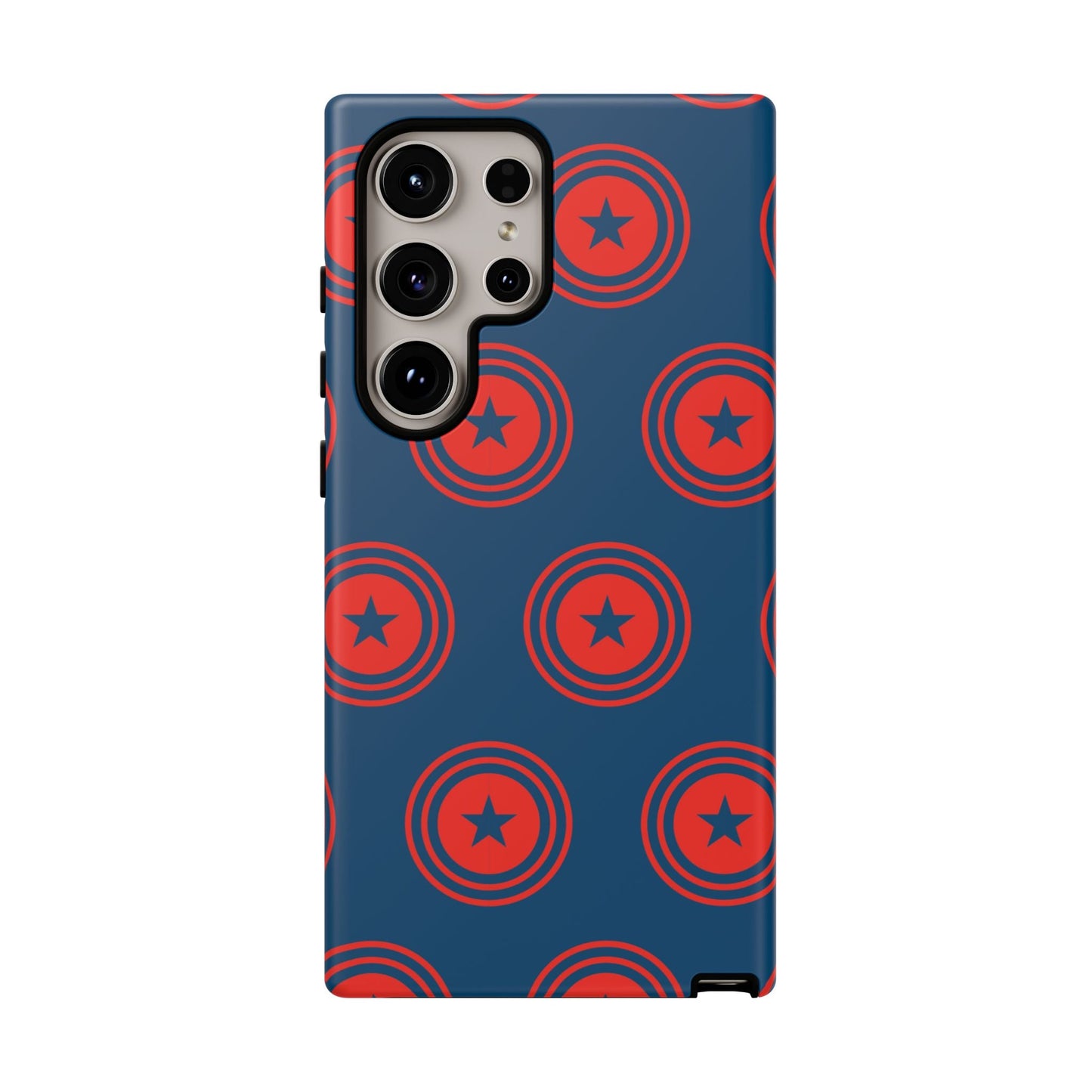 Patriotic Star Shield Samsung Galaxy Case – Bold Red & Blue Pattern - BOGO Cases
