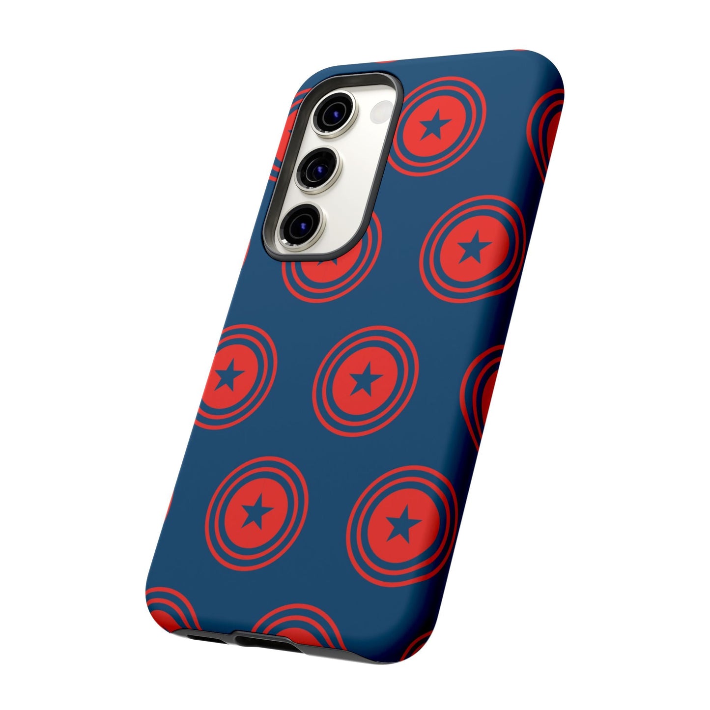 Patriotic Star Shield Samsung Galaxy Case – Bold Red & Blue Pattern - BOGO Cases
