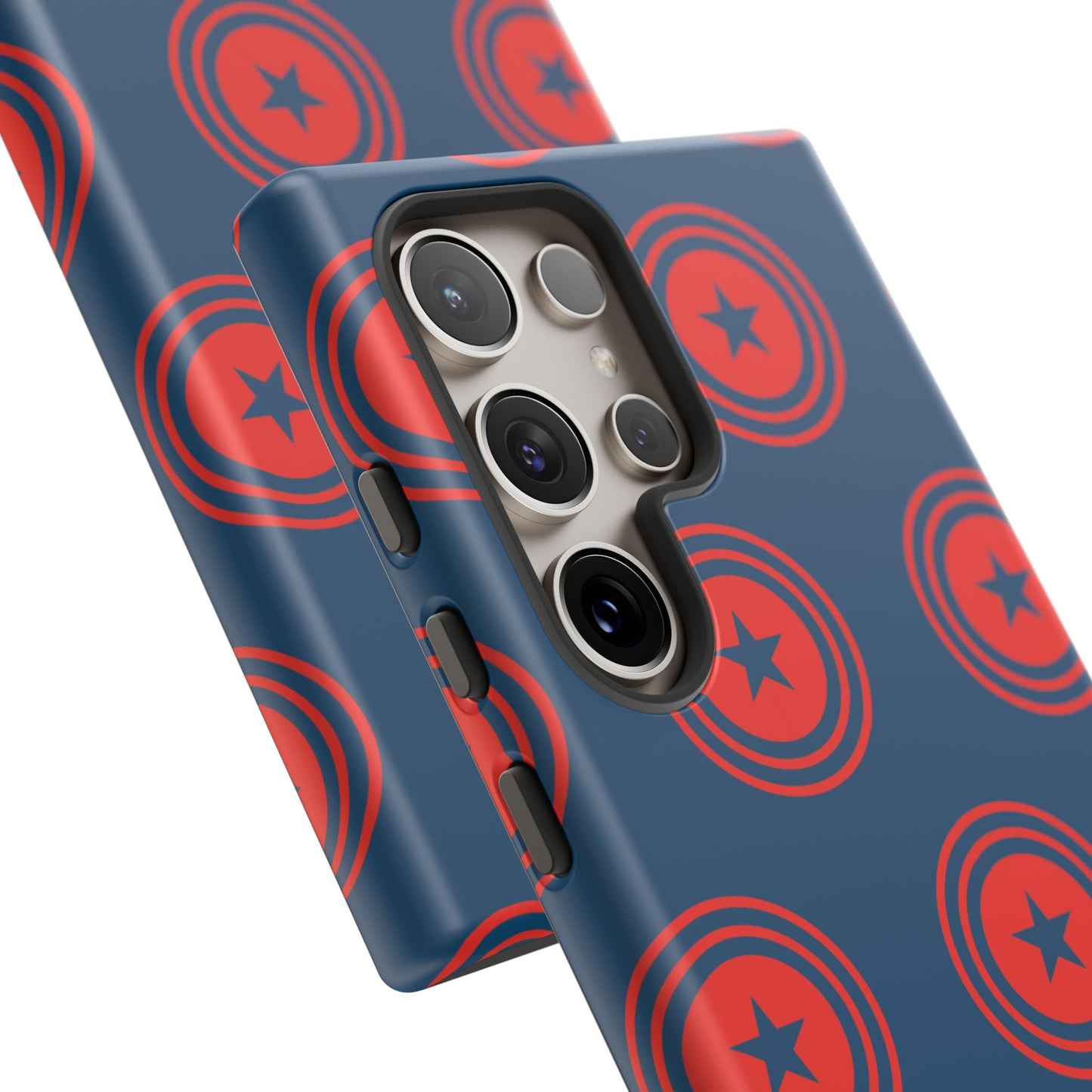 Patriotic Star Shield Samsung Galaxy Case – Bold Red & Blue Pattern - BOGO Cases