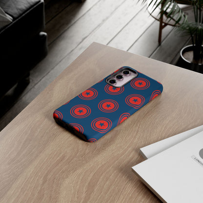 Patriotic Star Shield Samsung Galaxy Case – Bold Red & Blue Pattern - BOGO Cases