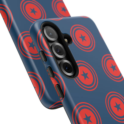 Patriotic Star Shield Samsung Galaxy Case – Bold Red & Blue Pattern - BOGO Cases