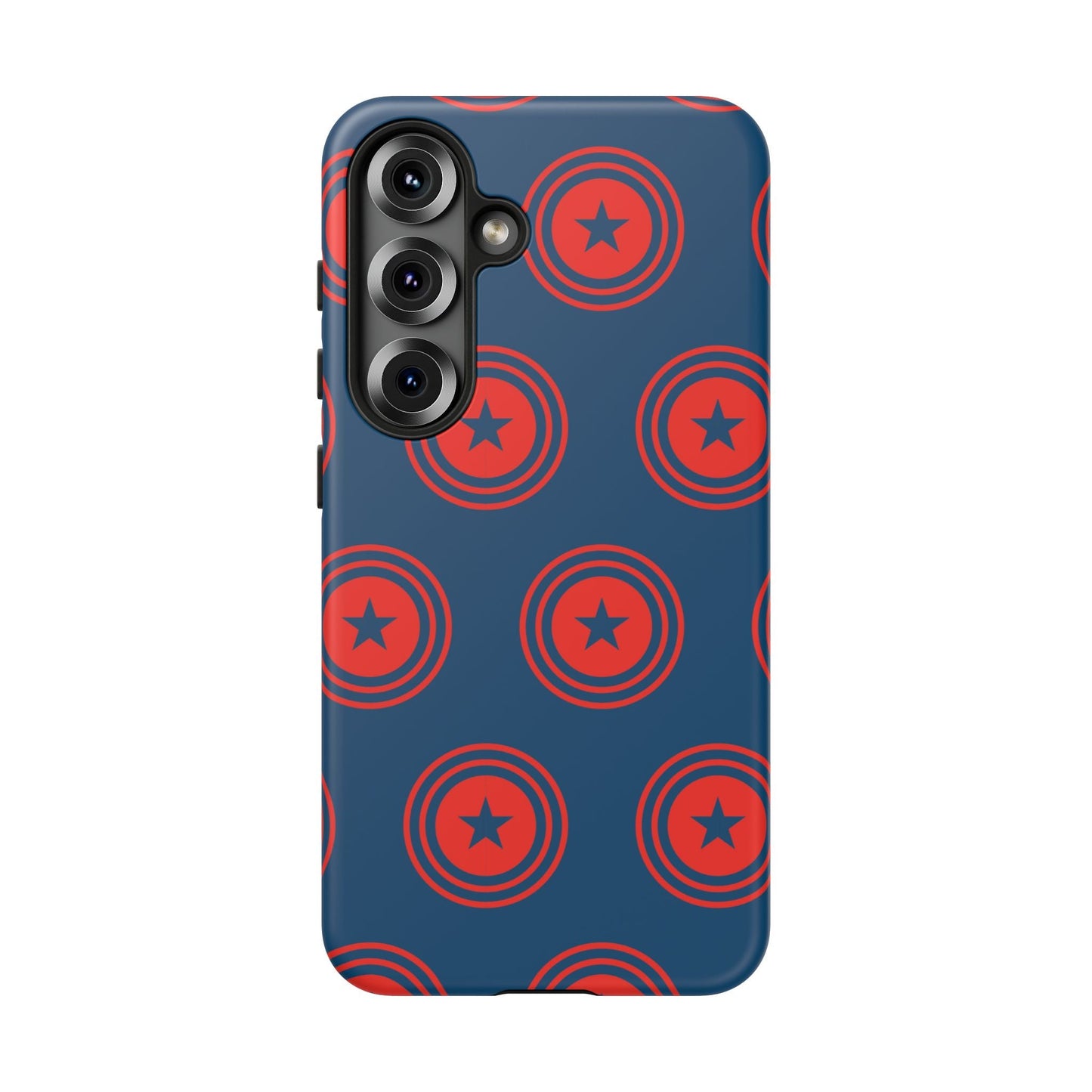 Patriotic Star Shield Samsung Galaxy Case – Bold Red & Blue Pattern - BOGO Cases