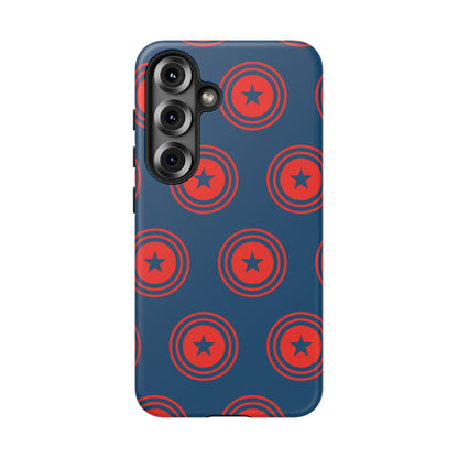 Patriotic Star Shield Samsung Galaxy Case – Bold Red & Blue Pattern - BOGO Cases