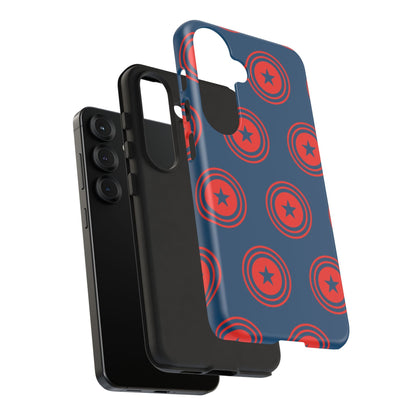 Patriotic Star Shield Samsung Galaxy Case – Bold Red & Blue Pattern - BOGO Cases
