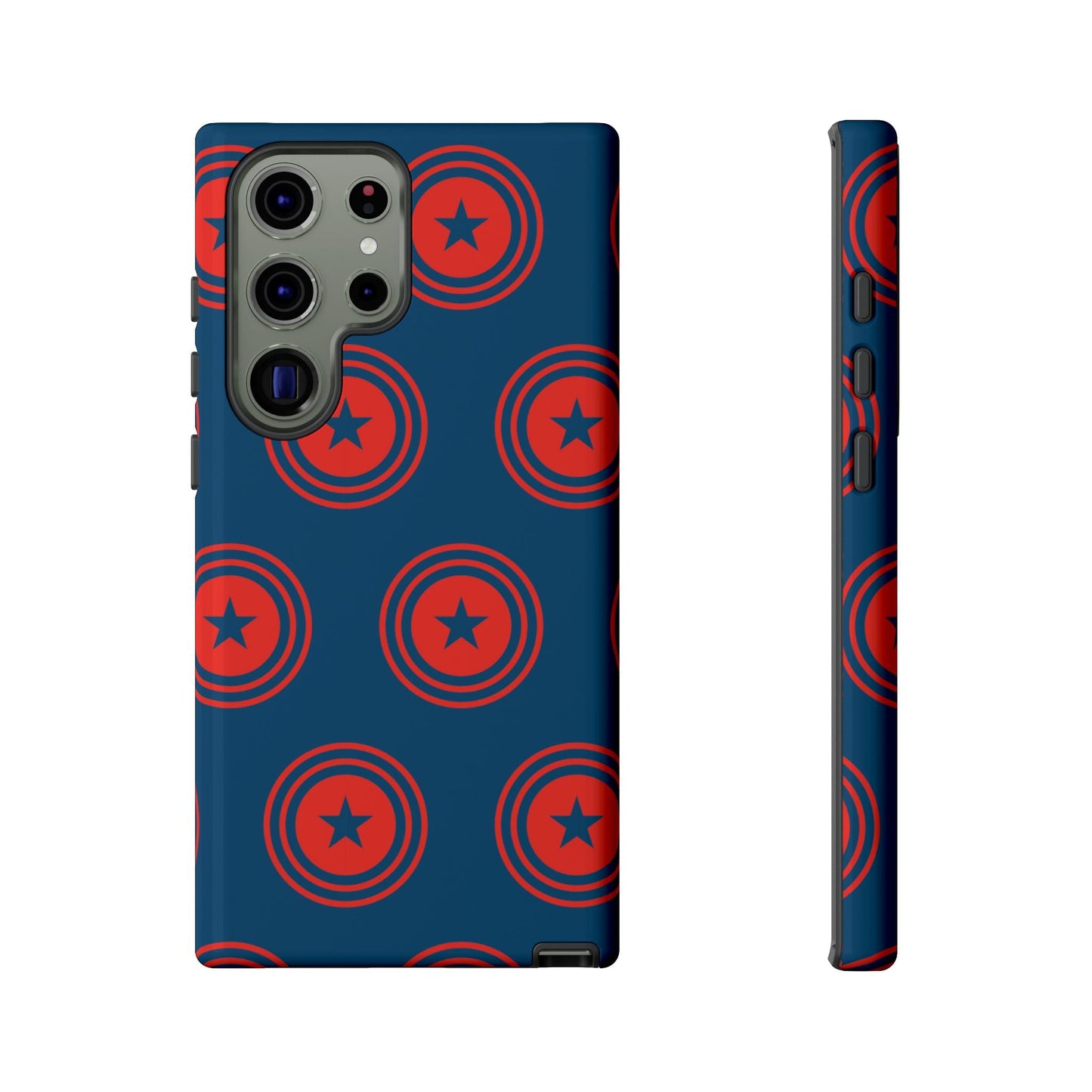 Patriotic Star Shield Samsung Galaxy Case – Bold Red & Blue Pattern - BOGO Cases