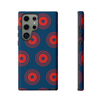 Patriotic Star Shield Samsung Galaxy Case – Bold Red & Blue Pattern - BOGO Cases