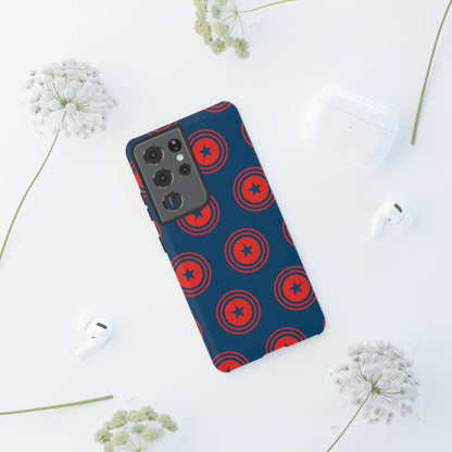 Patriotic Star Shield Samsung Galaxy Case – Bold Red & Blue Pattern - BOGO Cases