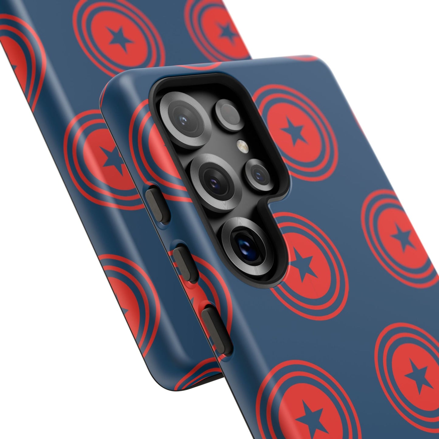 Patriotic Star Shield Samsung Galaxy Case – Bold Red & Blue Pattern - BOGO Cases