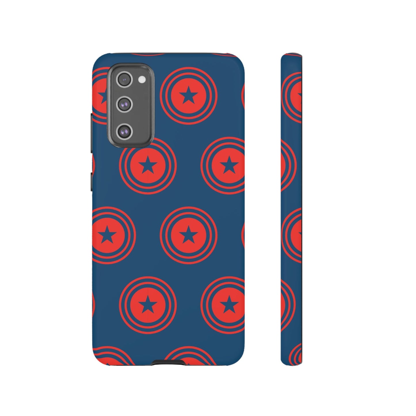 Patriotic Star Shield Samsung Galaxy Case – Bold Red & Blue Pattern - BOGO Cases