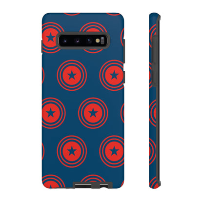 Patriotic Star Shield Samsung Galaxy Case – Bold Red & Blue Pattern - BOGO Cases