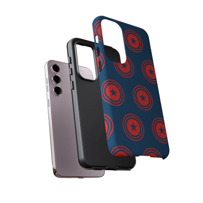 Patriotic Star Shield Samsung Galaxy Case – Bold Red & Blue Pattern - BOGO Cases
