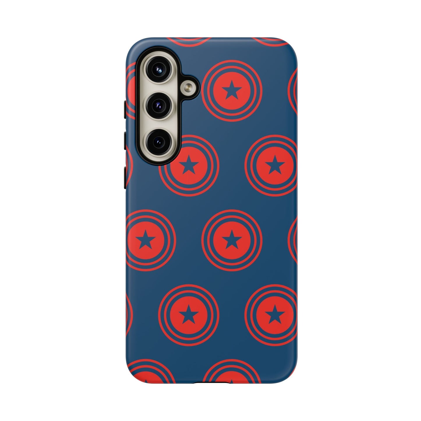 Patriotic Star Shield Samsung Galaxy Case – Bold Red & Blue Pattern - BOGO Cases