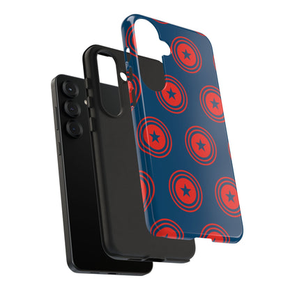 Patriotic Star Shield Samsung Galaxy Case – Bold Red & Blue Pattern - BOGO Cases