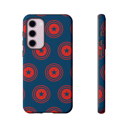 Patriotic Star Shield Samsung Galaxy Case – Bold Red & Blue Pattern - BOGO Cases