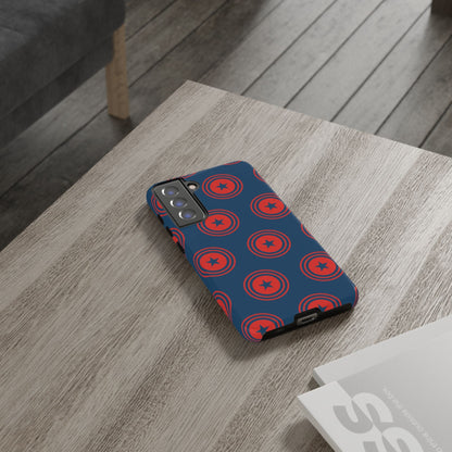Patriotic Star Shield Samsung Galaxy Case – Bold Red & Blue Pattern - BOGO Cases