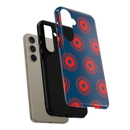Patriotic Star Shield Samsung Galaxy Case – Bold Red & Blue Pattern - BOGO Cases