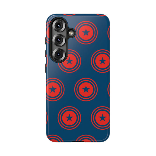 Patriotic Star Shield Samsung Galaxy Case – Bold Red & Blue Pattern - BOGO Cases