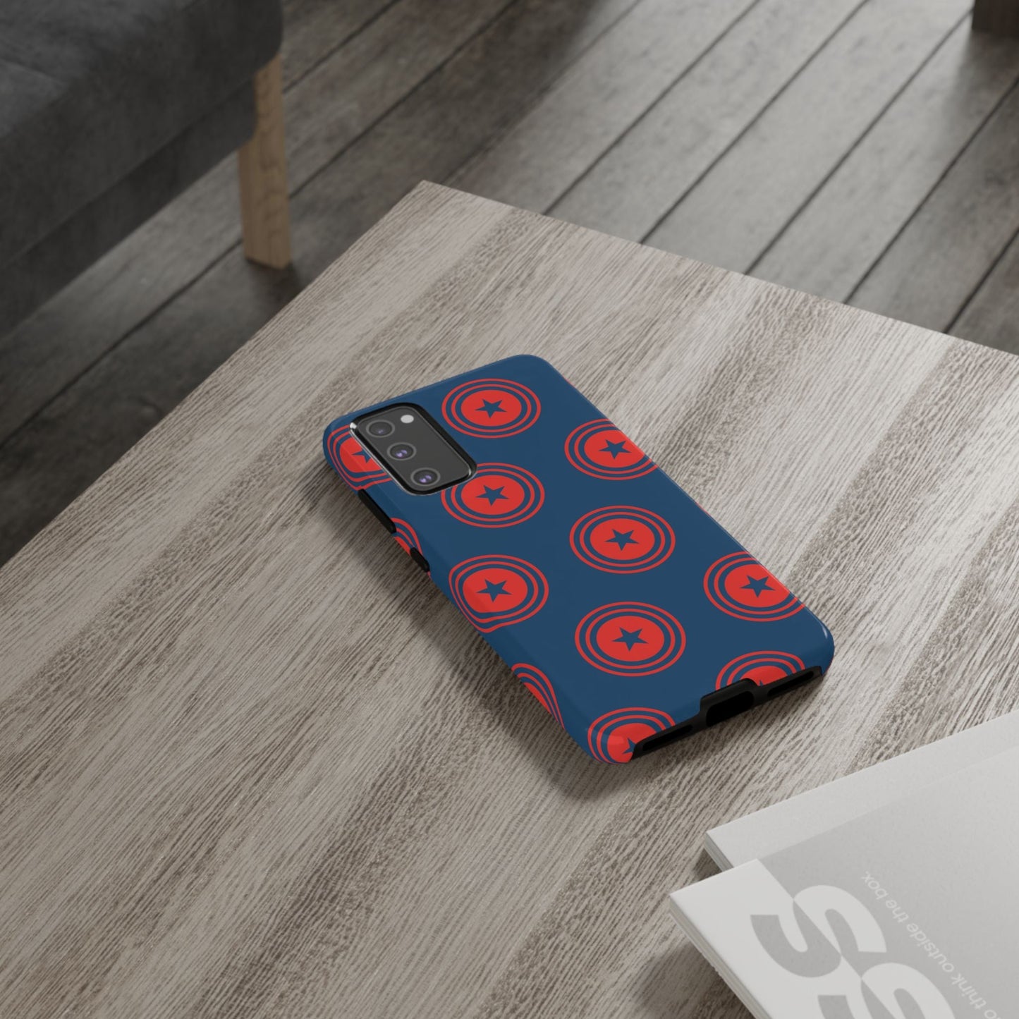 Patriotic Star Shield Samsung Galaxy Case – Bold Red & Blue Pattern - BOGO Cases