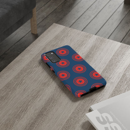 Patriotic Star Shield Samsung Galaxy Case – Bold Red & Blue Pattern - BOGO Cases