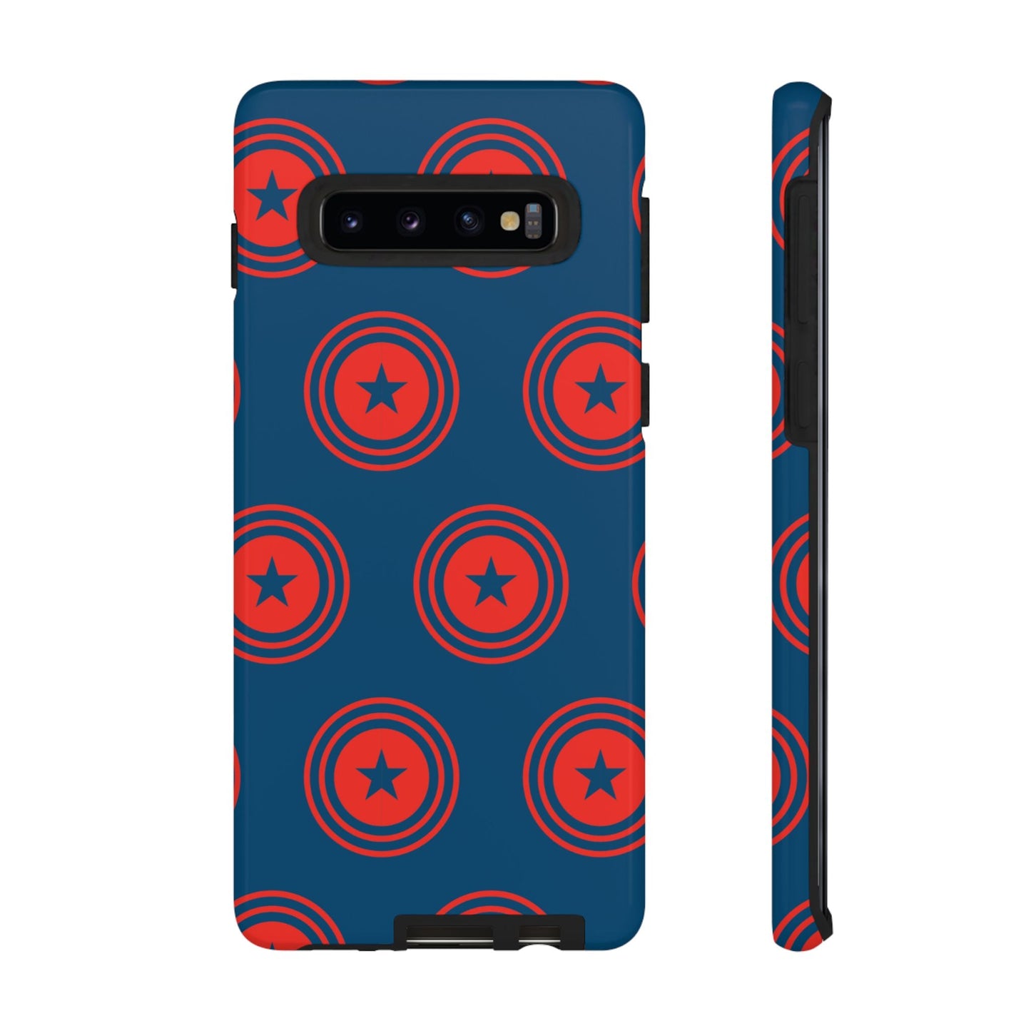 Patriotic Star Shield Samsung Galaxy Case – Bold Red & Blue Pattern - BOGO Cases