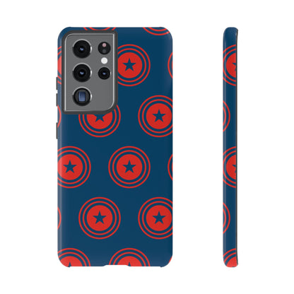 Patriotic Star Shield Samsung Galaxy Case – Bold Red & Blue Pattern - BOGO Cases