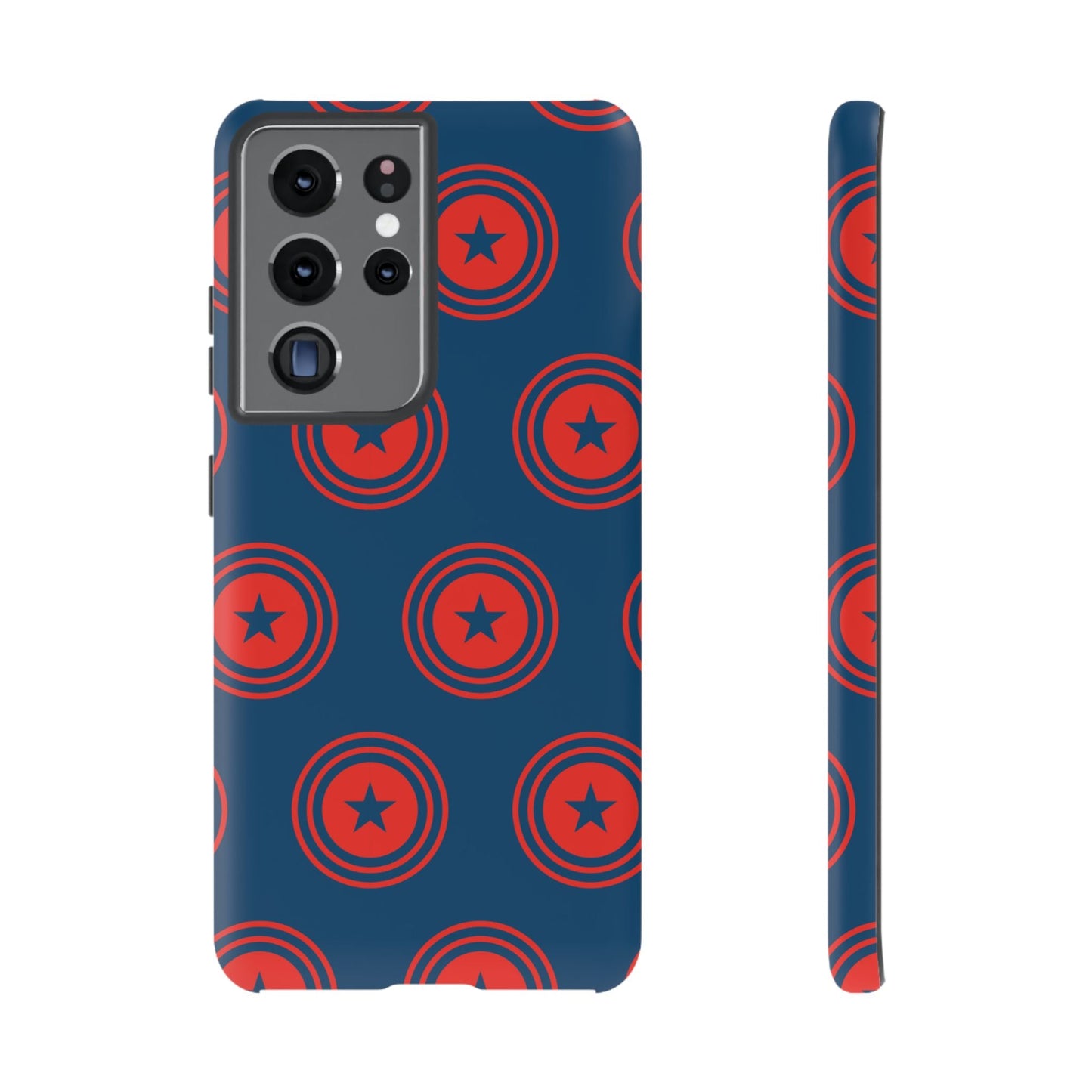 Patriotic Star Shield Samsung Galaxy Case – Bold Red & Blue Pattern - BOGO Cases