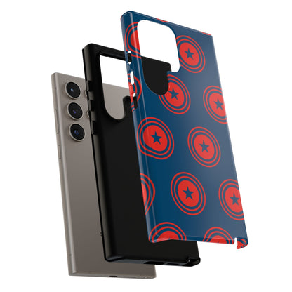 Patriotic Star Shield Samsung Galaxy Case – Bold Red & Blue Pattern - BOGO Cases