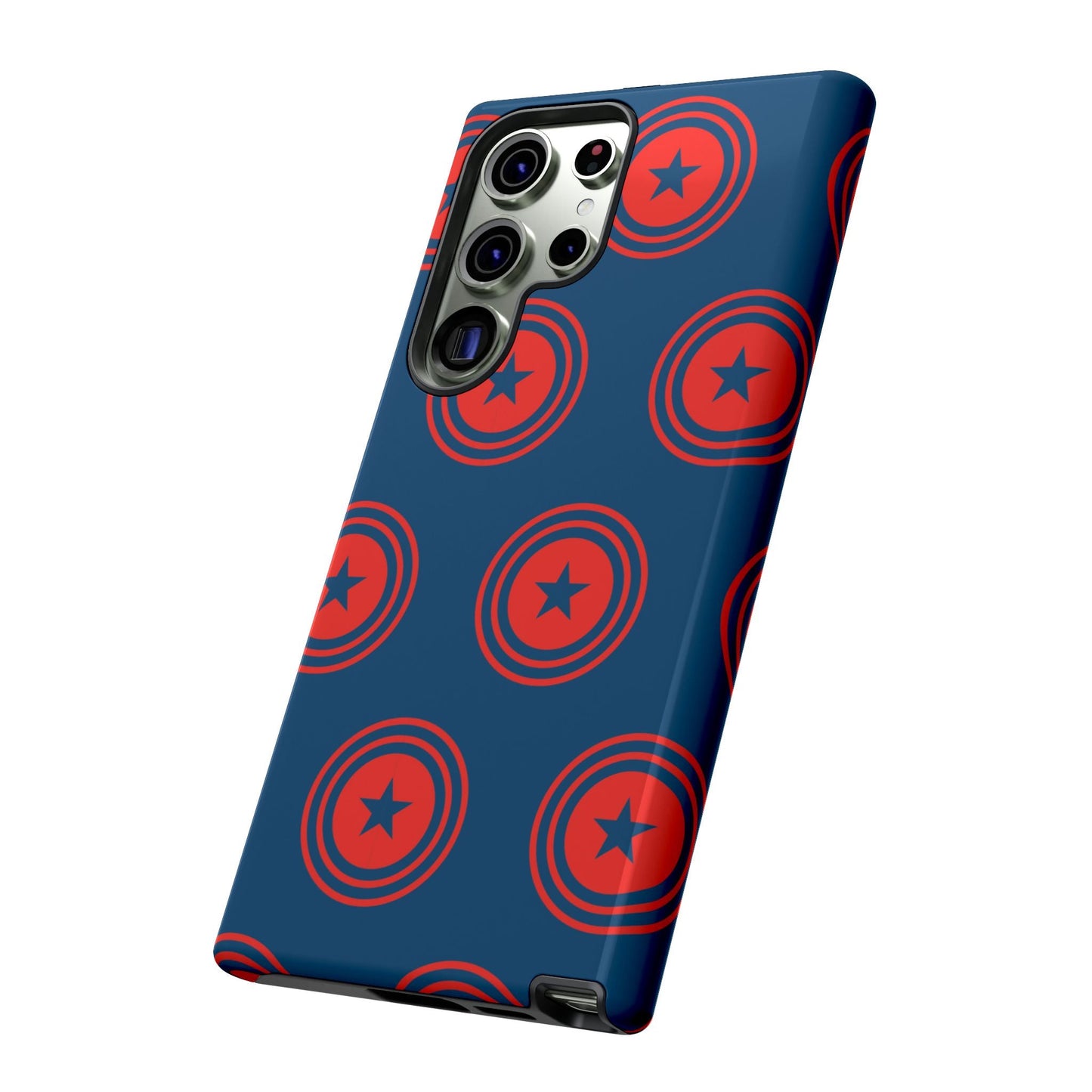 Patriotic Star Shield Samsung Galaxy Case – Bold Red & Blue Pattern - BOGO Cases