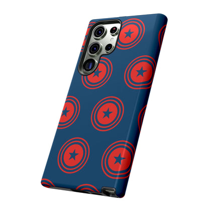 Patriotic Star Shield Samsung Galaxy Case – Bold Red & Blue Pattern - BOGO Cases