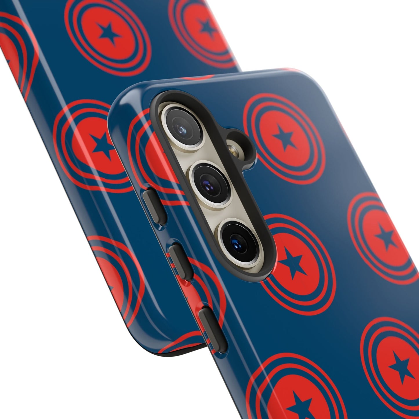 Patriotic Star Shield Samsung Galaxy Case – Bold Red & Blue Pattern - BOGO Cases