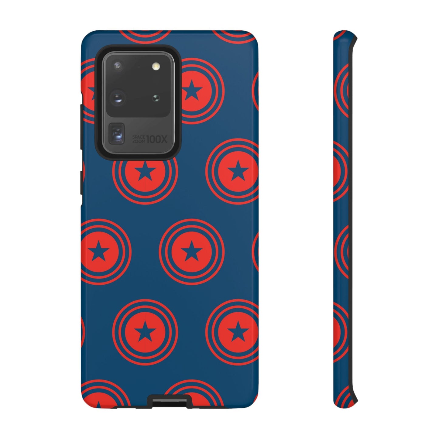 Patriotic Star Shield Samsung Galaxy Case – Bold Red & Blue Pattern - BOGO Cases