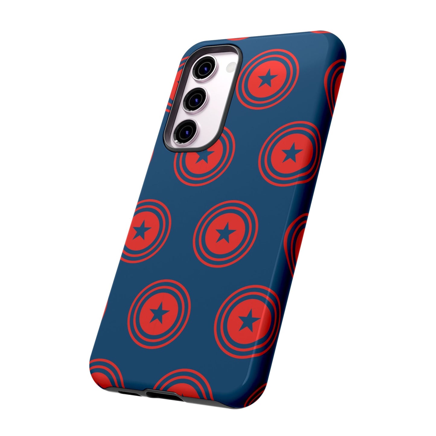 Patriotic Star Shield Samsung Galaxy Case – Bold Red & Blue Pattern - BOGO Cases
