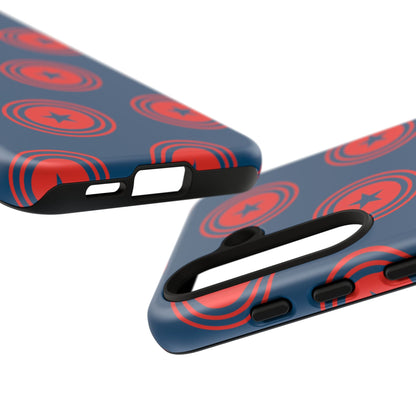Patriotic Star Shield Samsung Galaxy Case – Bold Red & Blue Pattern - BOGO Cases