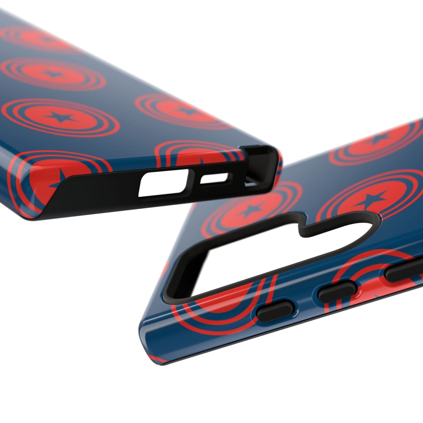 Patriotic Star Shield Samsung Galaxy Case – Bold Red & Blue Pattern - BOGO Cases